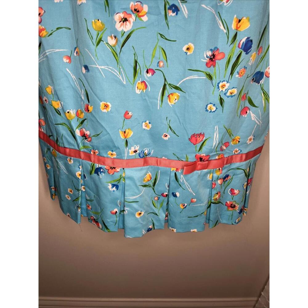 R&K Original Petite Dress Aqua Floral Summer Beach Size12P - Picture 4 of 9